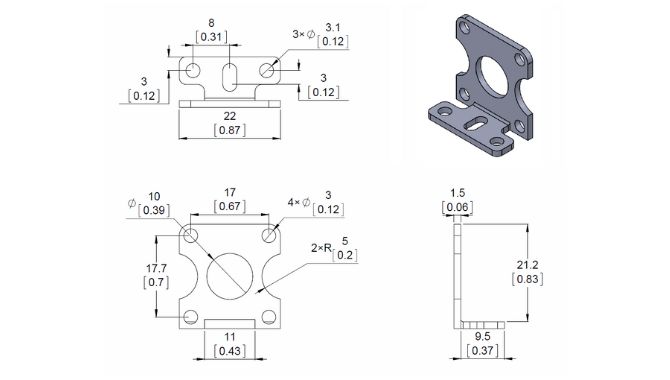 Metal Bracket Technical Drawing