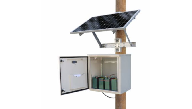 Pole mount solar battery box