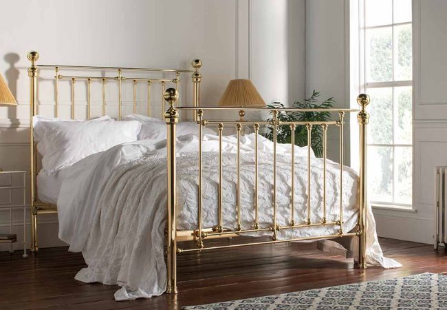 Powder Coated Brass Bed